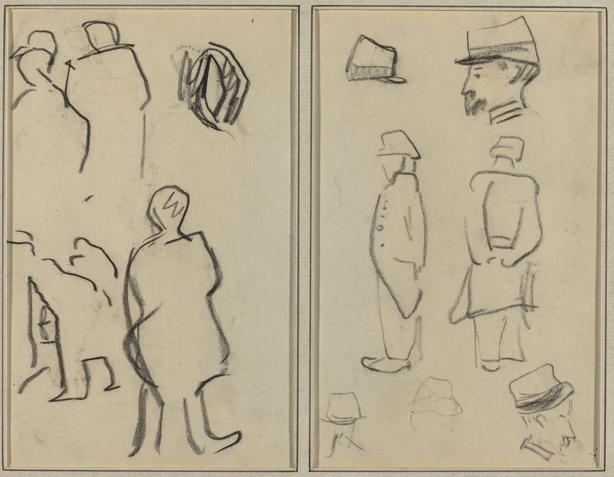 Studia figurowe; Studia Żołnierzy [verso] autorstwa Paul Gauguin