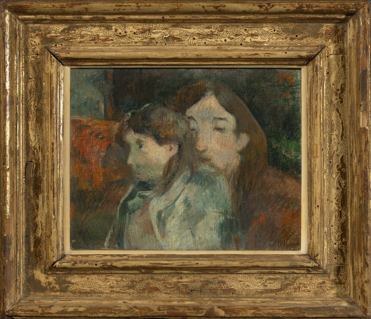 Postacie we wnętrzu [dawniej: Wizja artystyczna LUB Wizja artysty: Autoportret z synem] autorstwa Paul Gauguin
