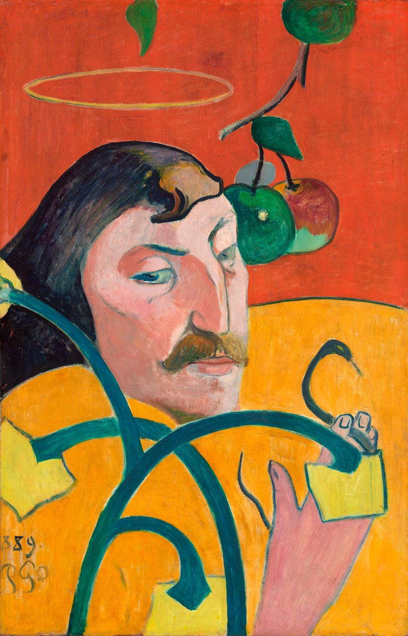 Francuski: Autoportrait-charge, ou Autoportrait au nimbe Autoportret z aureolą autorstwa Paul Gauguin