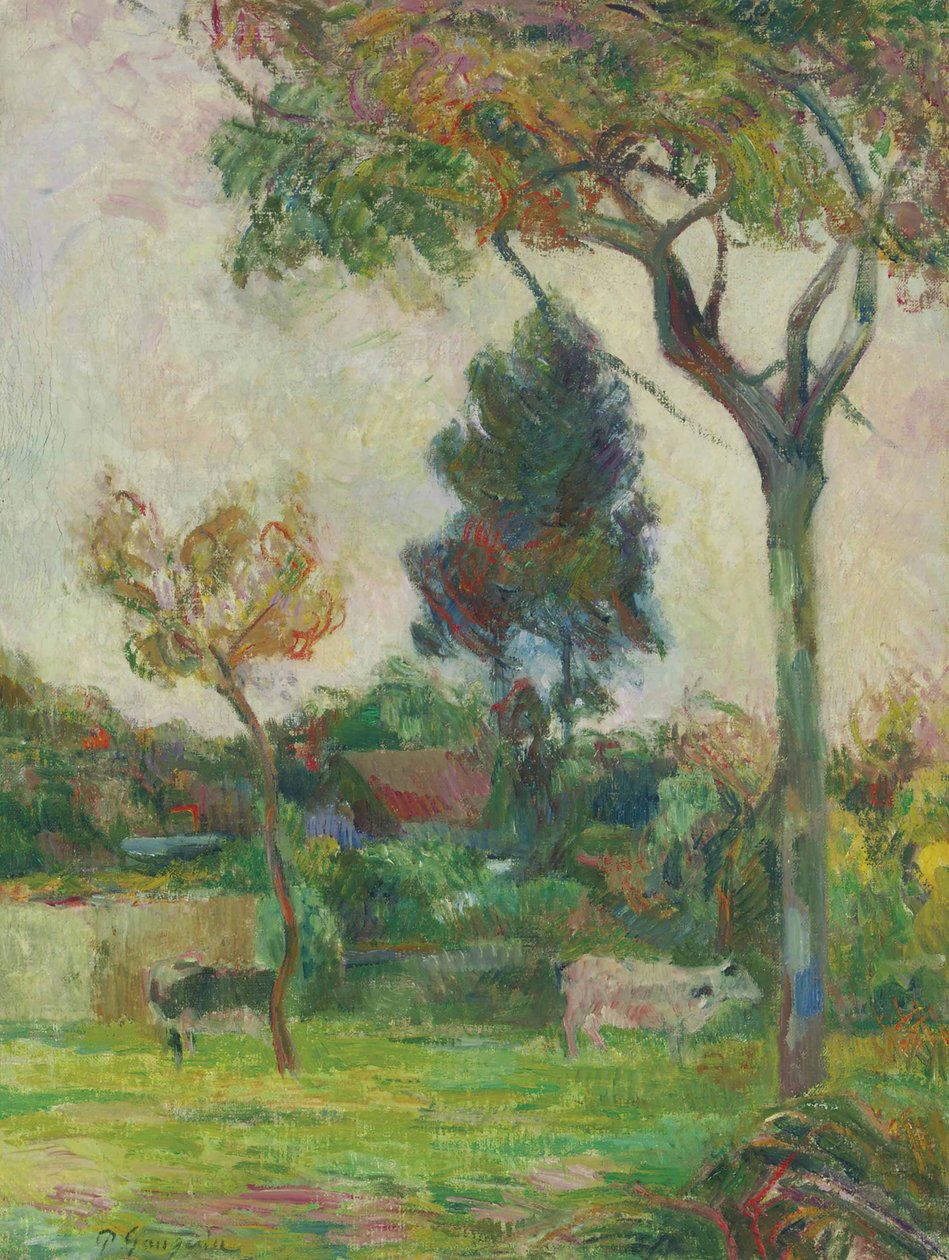Francuski: Deux vaches au pré, ou Les Deux vaches Dwie krowy na łące autorstwa Paul Gauguin