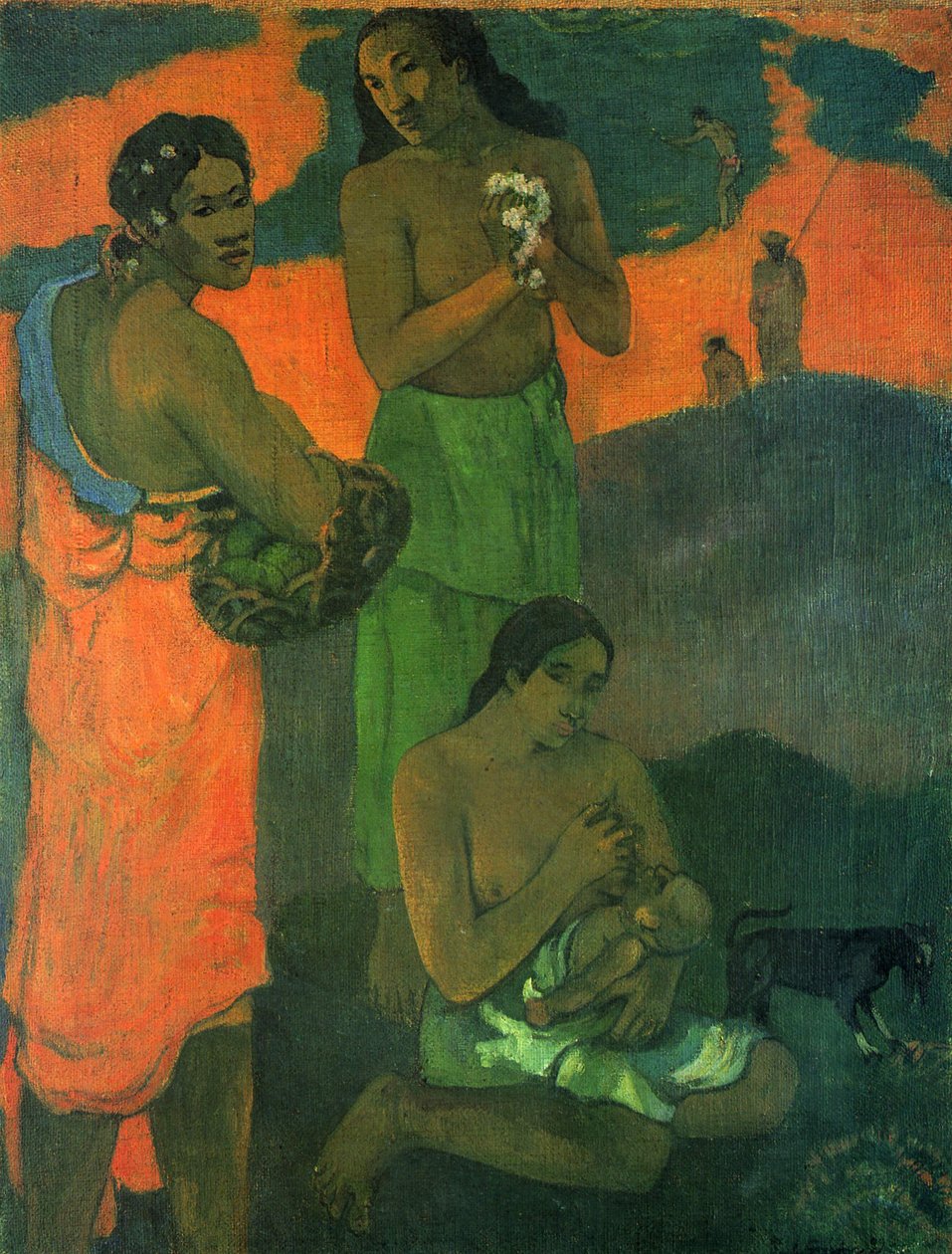 Francuski: Femmes sur le bord de la mer, ou Maternité I Kobiety na brzegu morza (Macierzyństwo I) autorstwa Paul Gauguin