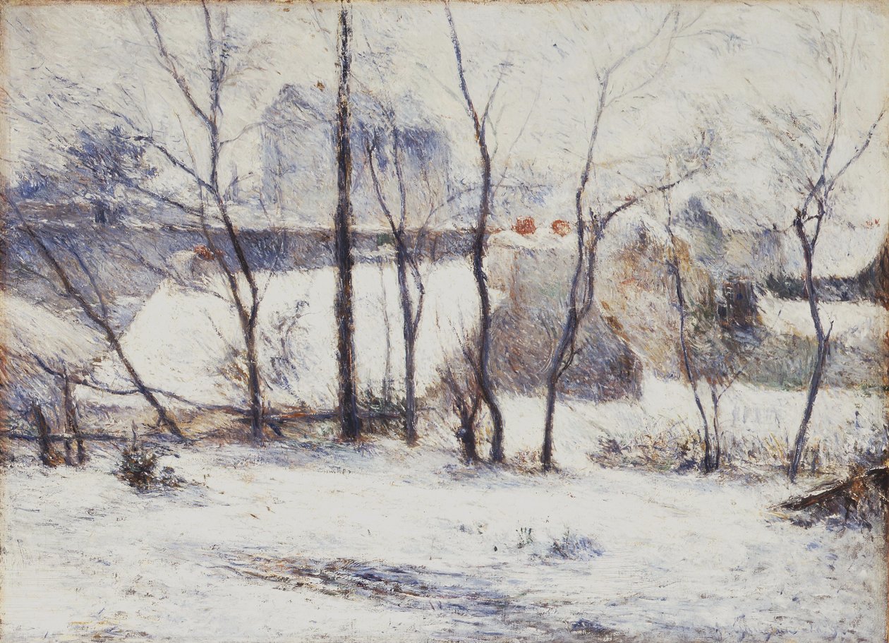 Francuski: La Neige à Vaugirard II, ou Jardin sous la neige I Ogród pod śniegiem autorstwa Paul Gauguin