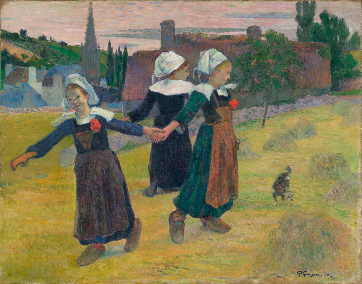 Francuski: La Ronde des petites Bretonnes - bretoński taniec dziewcząt, Pont-Aven autorstwa Paul Gauguin