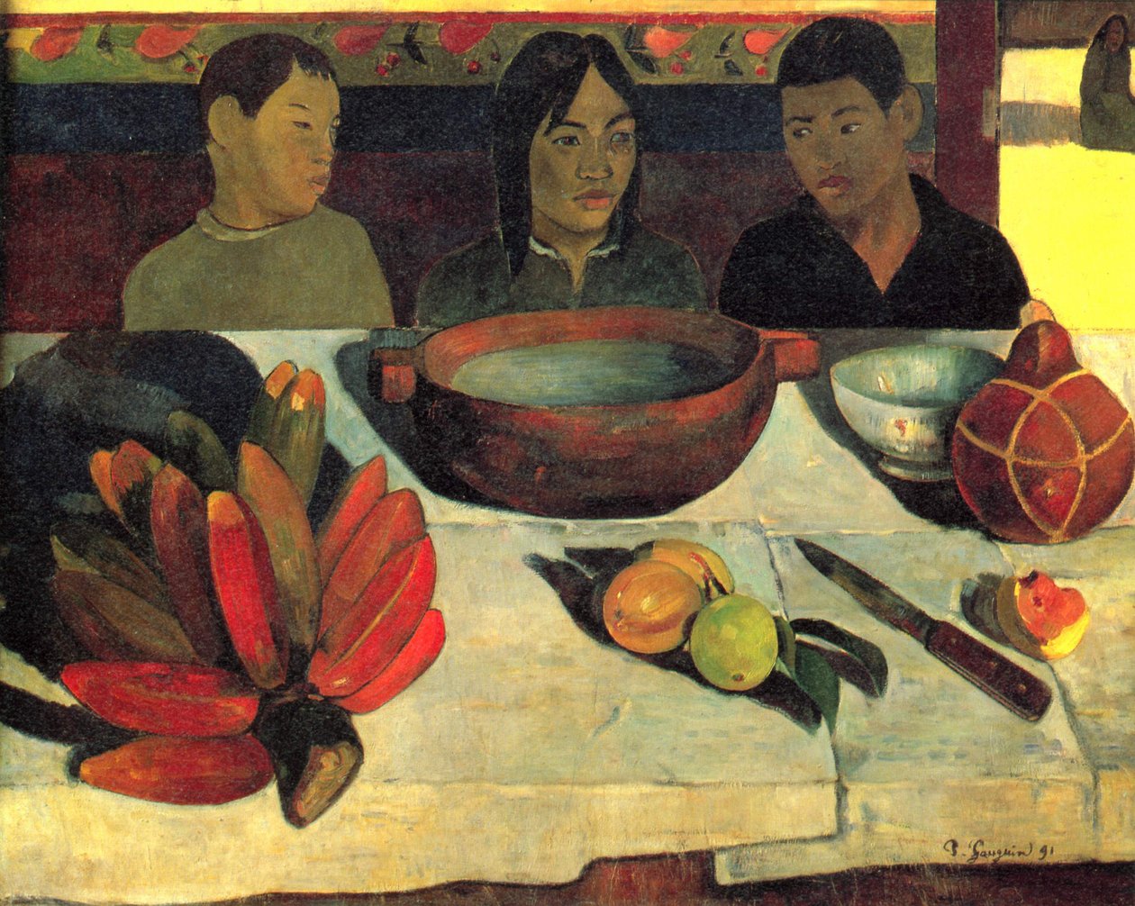 Francuski:  Le repas (Les bananes) Posiłek (Banany) autorstwa Paul Gauguin