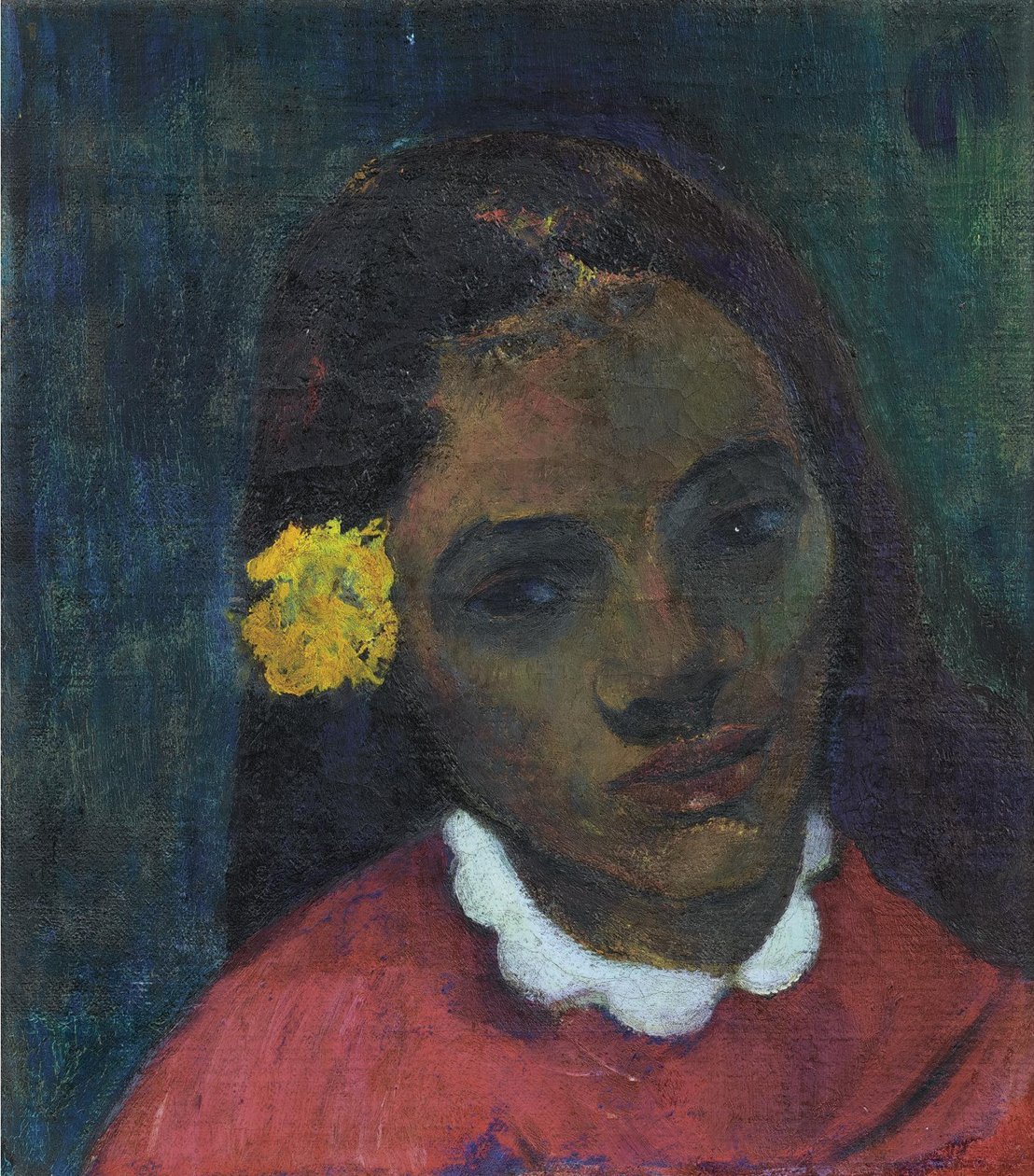 Francuski: Tête de Tahitienne, ou La Fleur qui écoute autorstwa Paul Gauguin