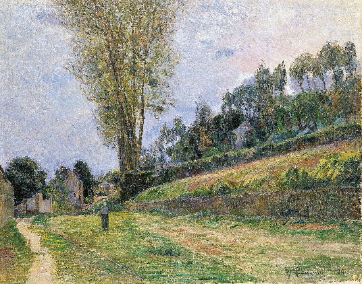 Francuski: Une Rue à Rouen, ou Personage sur la route Ulica w Rouen autorstwa Paul Gauguin
