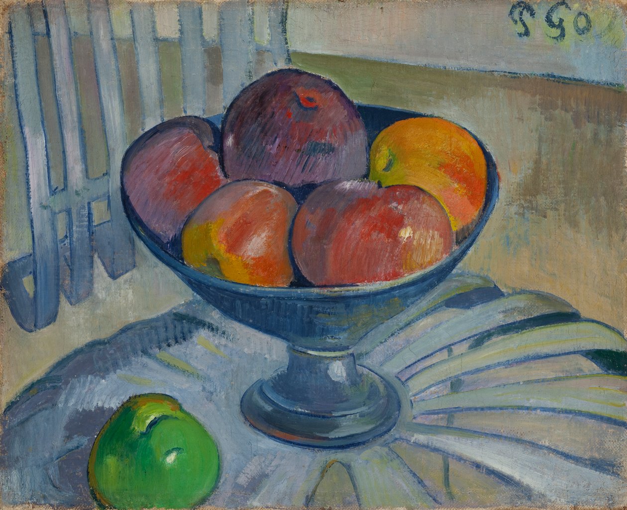Naczynie na owoce na krześle ogrodowym, ok. 1890 autorstwa Paul Gauguin