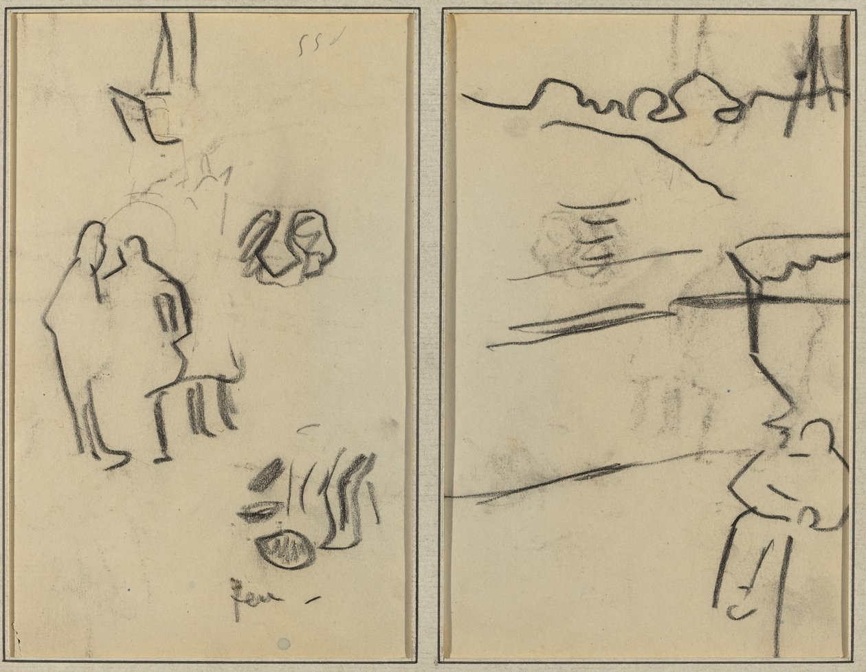 Grupa Form Ludzkich; Siedzący mężczyzna [rekto] autorstwa Paul Gauguin