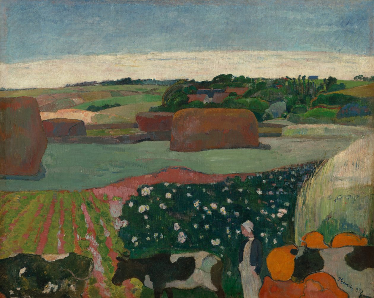 Stogi siana w Bretanii autorstwa Paul Gauguin