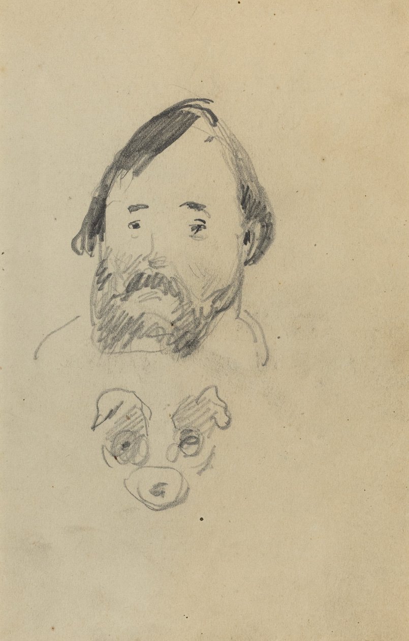 Głowa brodatego mężczyzny z głową psa [recto] autorstwa Paul Gauguin