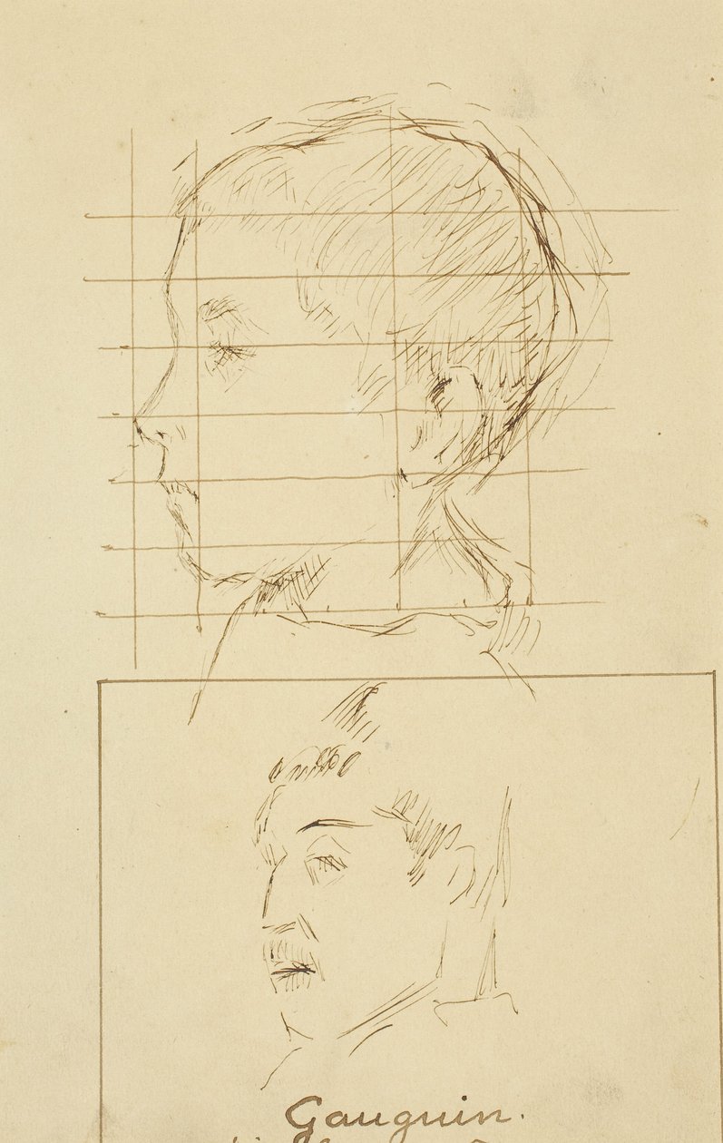 Głowy chłopca i mężczyzny (Autoportret?) [verso] autorstwa Paul Gauguin