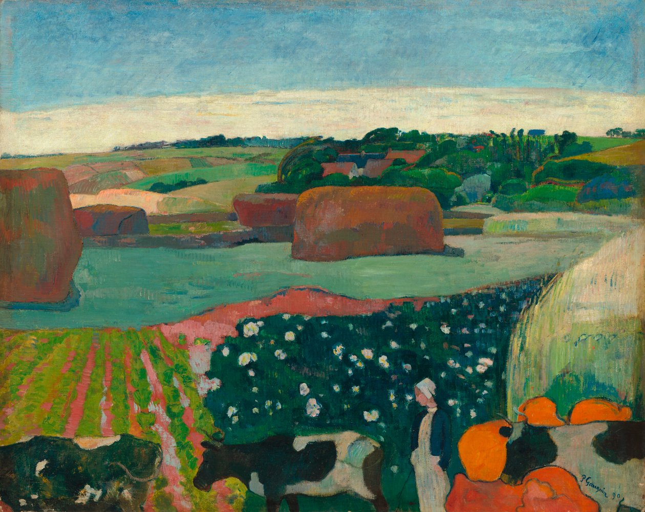 Stóg siana w Bretanii autorstwa Paul Gauguin
