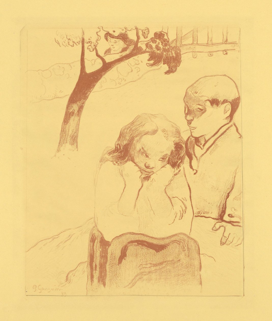 Ludzka nędza autorstwa Paul Gauguin