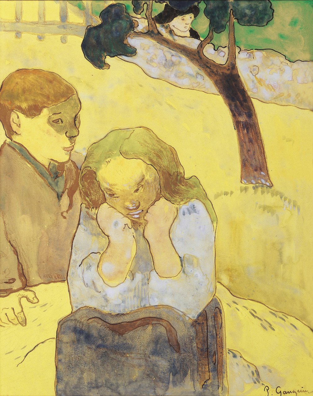 nędza ludzka; Ludzkie nieszczęścia, 1889 autorstwa Paul Gauguin