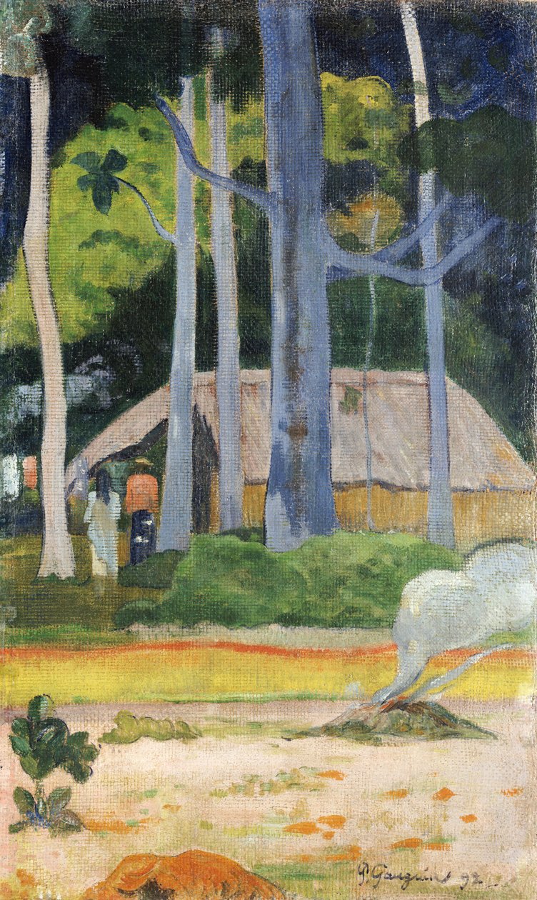 Chatka na drzewach, 1892 autorstwa Paul Gauguin