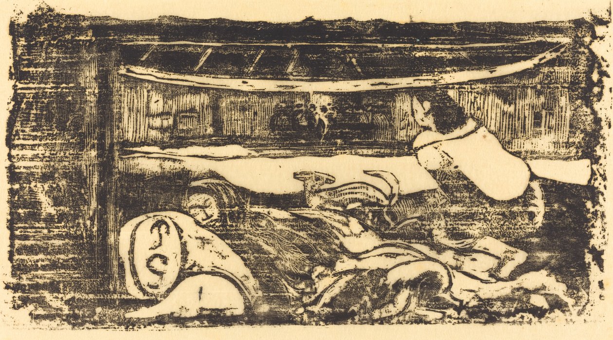 Wnętrze chaty autorstwa Paul Gauguin