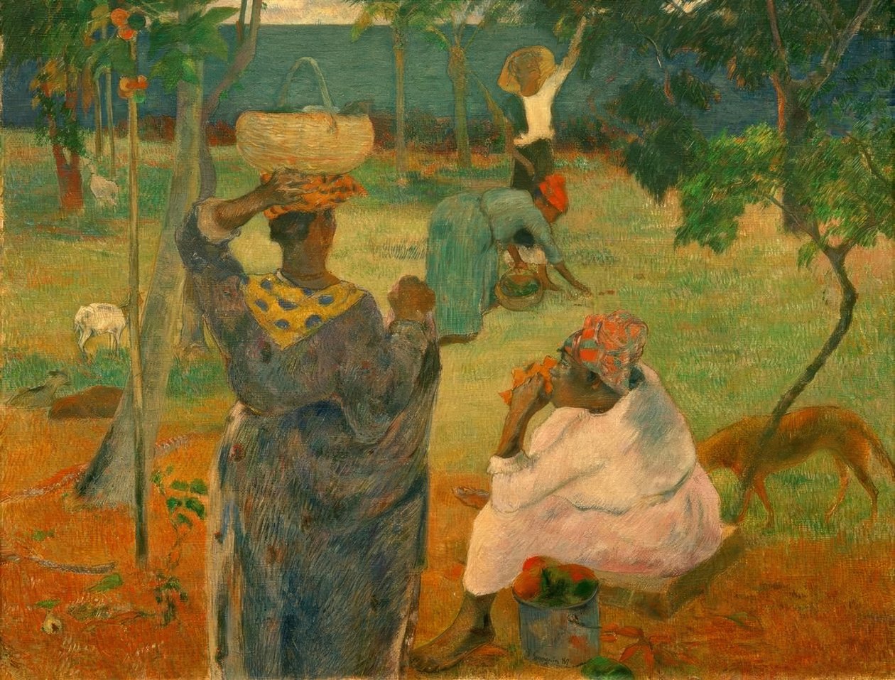 Zbieranie owoców (lub Mango) autorstwa Paul Gauguin