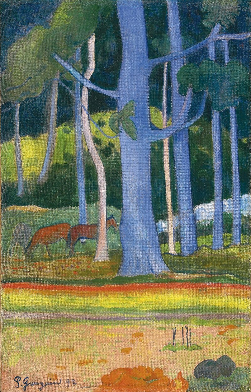 Krajobraz z niebieskimi drzewami Krajobraz z niebieskimi pniami, 1892 autorstwa Paul Gauguin