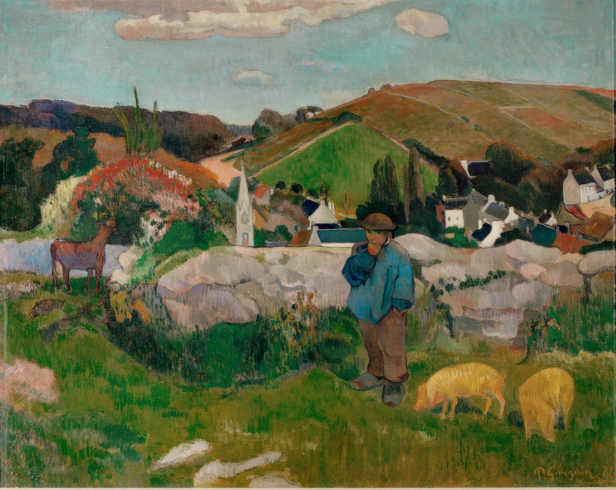 Krajobraz w Bretanii autorstwa Paul Gauguin
