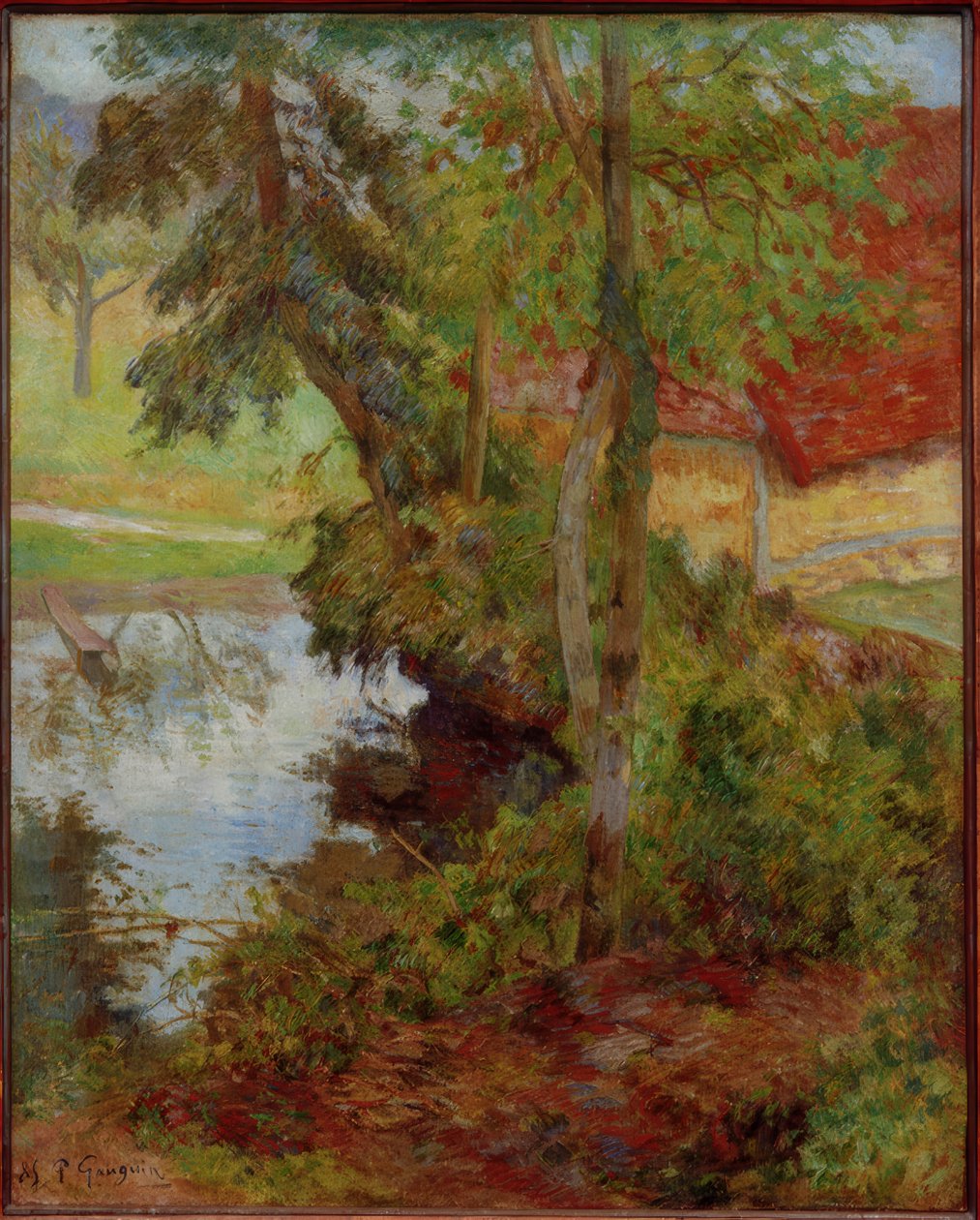 Krajobraz z czerwonym dachem autorstwa Paul Gauguin