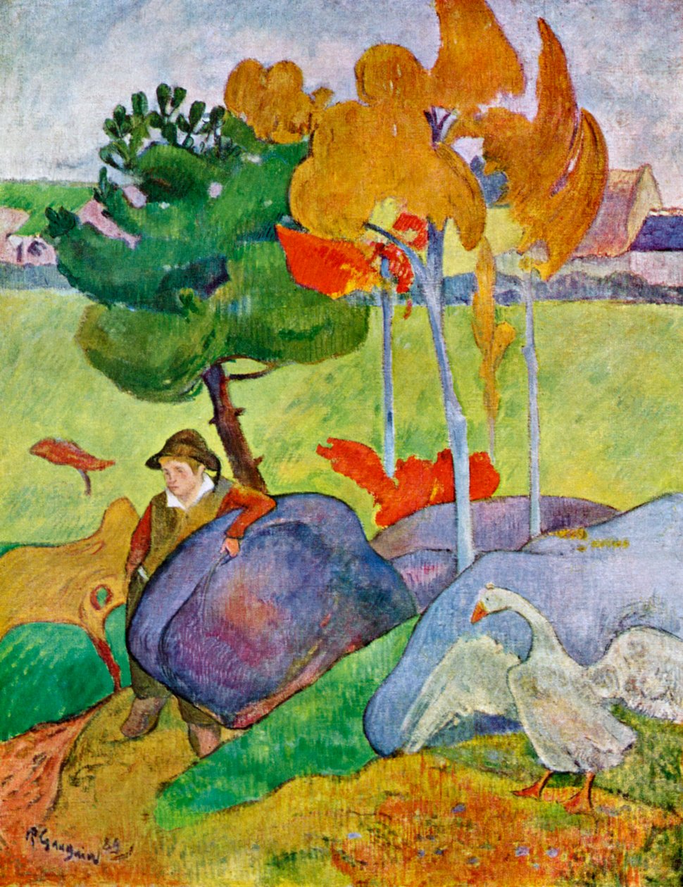Mały bretoński chłopiec z gęś, 1889 1939. autorstwa Paul Gauguin