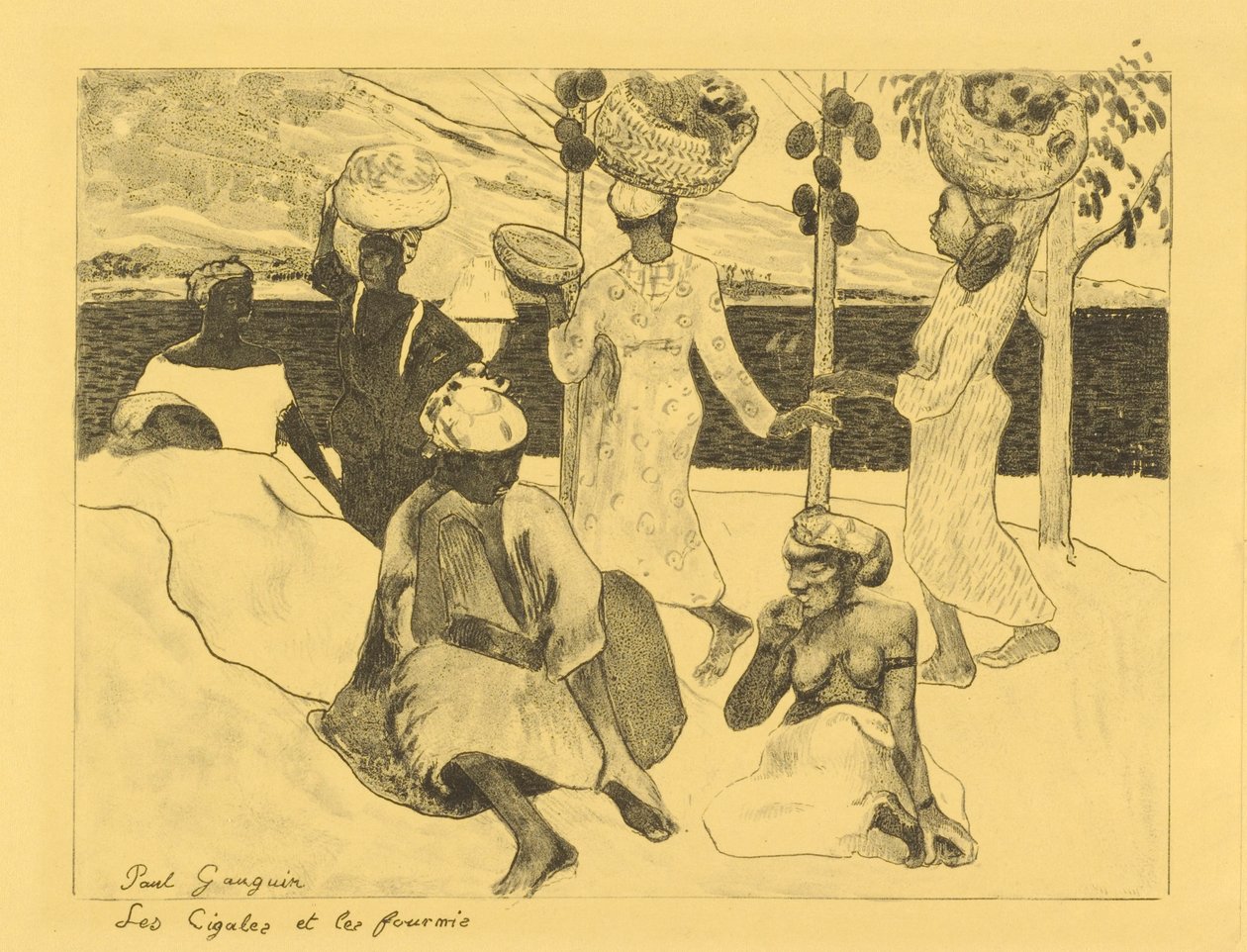 Gafanhotos e formigas - lembrança da Martinica polonesa autorstwa Paul Gauguin