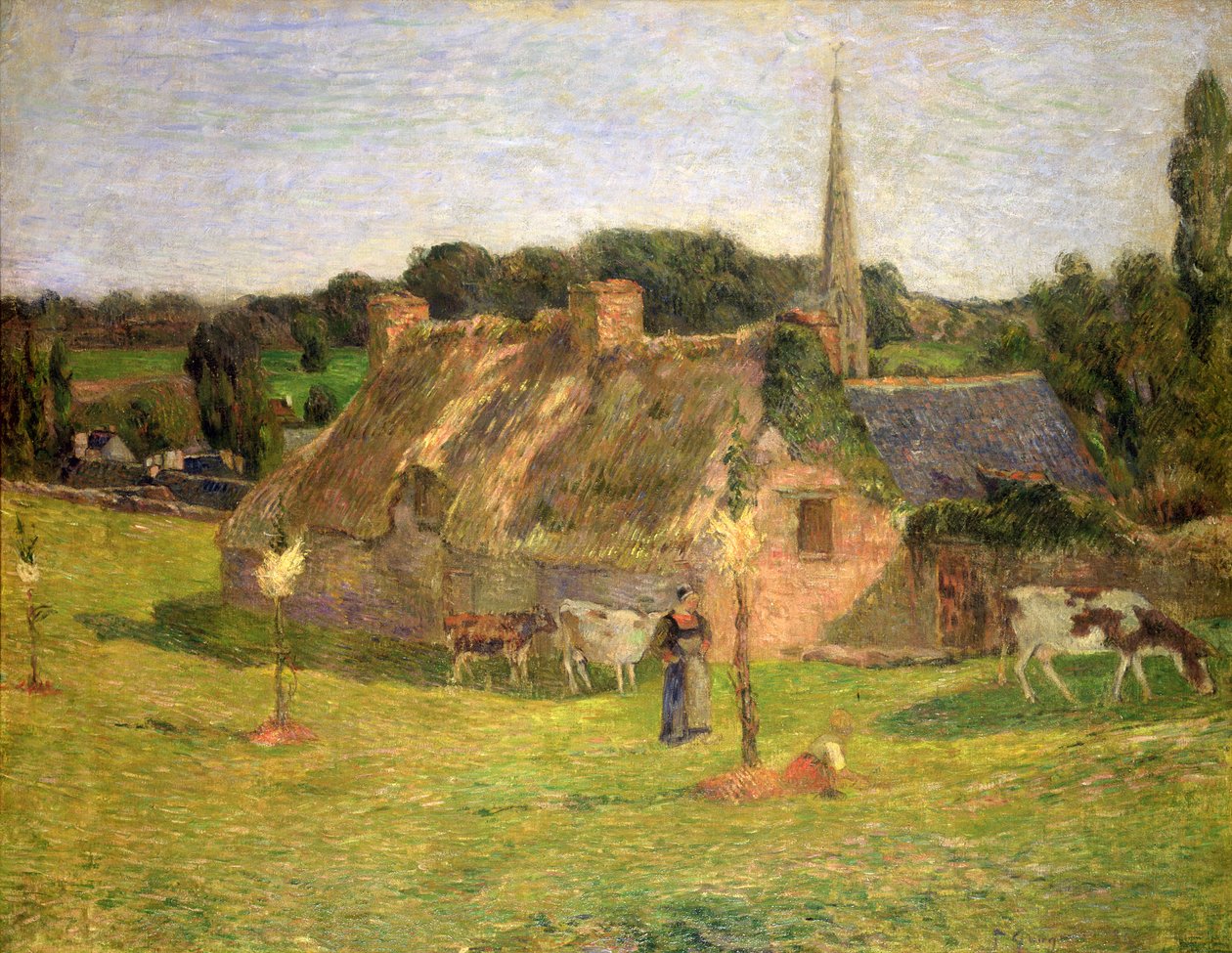 Pole Lollichona i kościół Pont-Aven, 1886 autorstwa Paul Gauguin