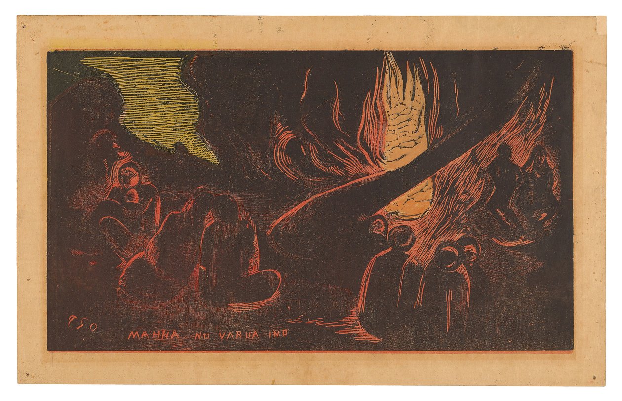 Mahna no varua ino (Diabeł mówi) z pakietu Noa Noa autorstwa Paul Gauguin