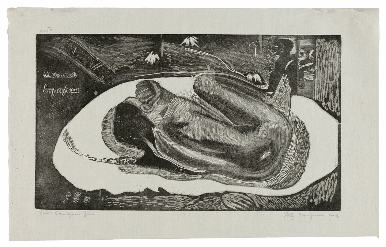 Manao tupapau (Ona myśli o duchu lub Duch myśli o niej), z Noa Noa Suite autorstwa Paul Gauguin
