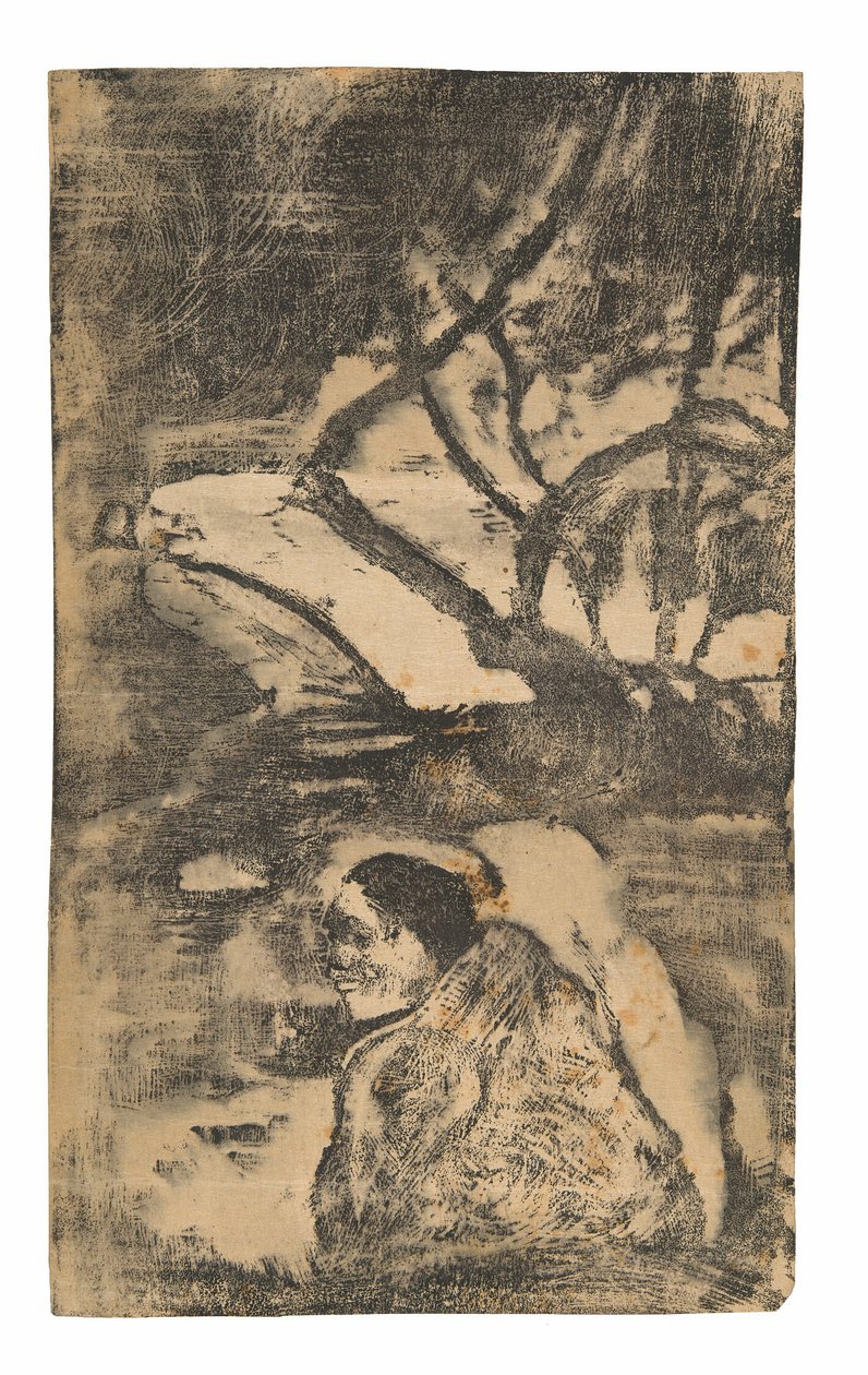Maoryska kobieta w lesie autorstwa Paul Gauguin