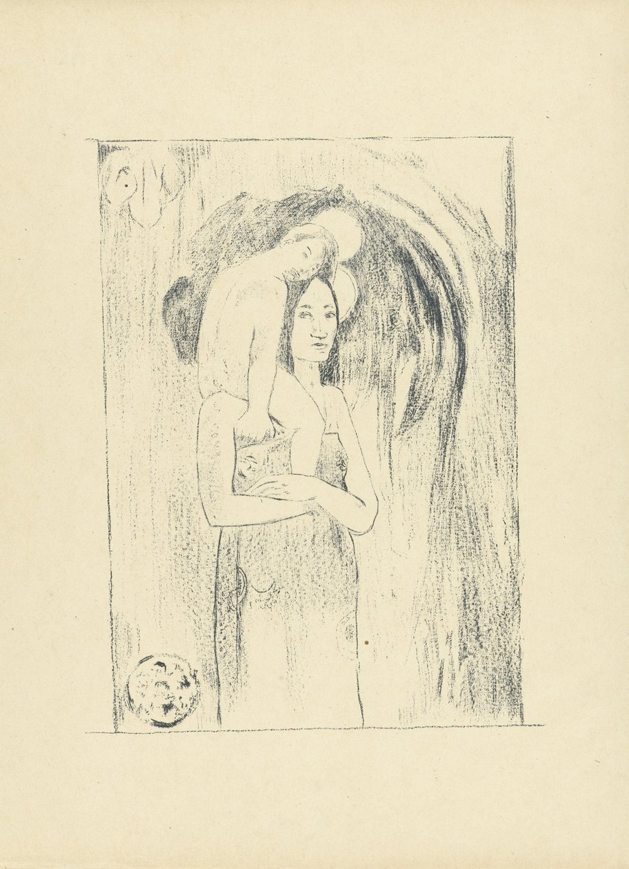 Maria stawia Kind Ja Orana Maria Dziewica i Dziecko Proces (tytuł serii) autorstwa Paul Gauguin