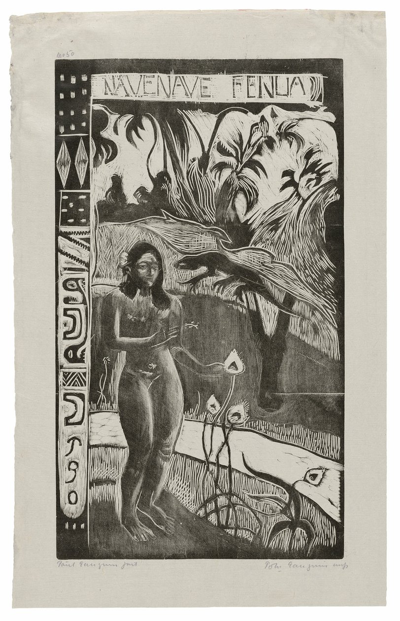 Nawa nawy fenua (Wspaniała Kraina), z Noa Noa Suite autorstwa Paul Gauguin