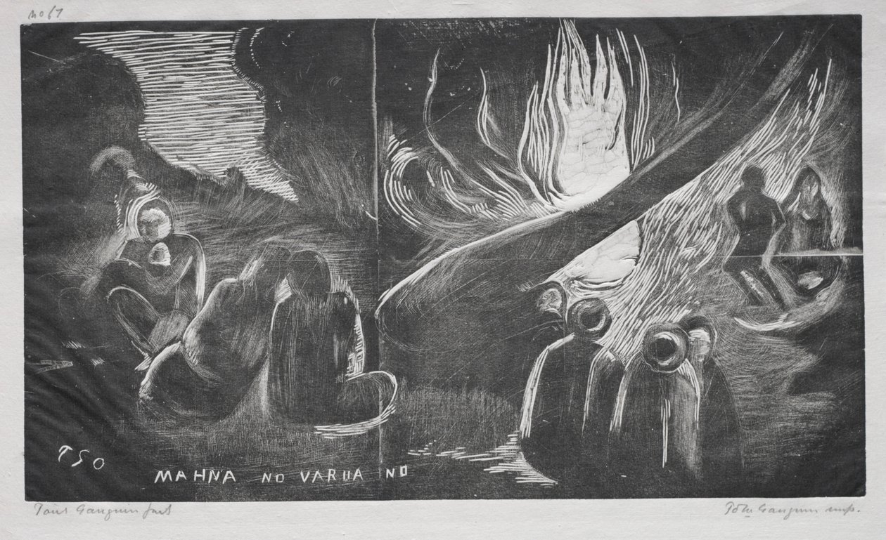 Noe, diabeł mówi Mahna bez złego ducha, 1893-94. autorstwa Paul Gauguin