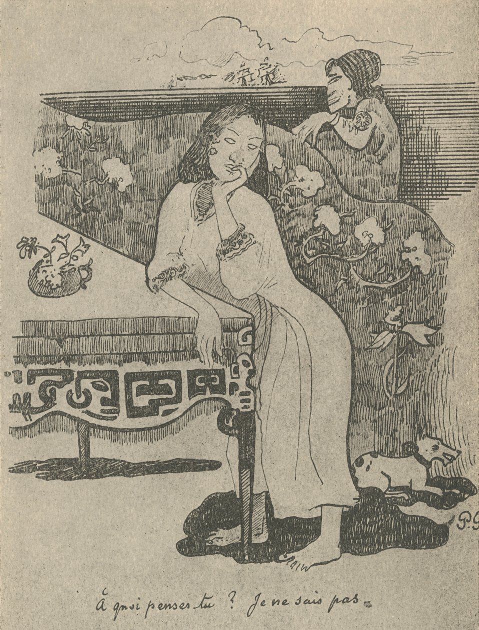 O czym myślisz, że nie wiem, 1936 autorstwa Paul Gauguin