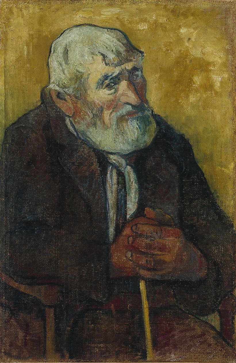 Stary człowiek z kijem autorstwa Paul Gauguin