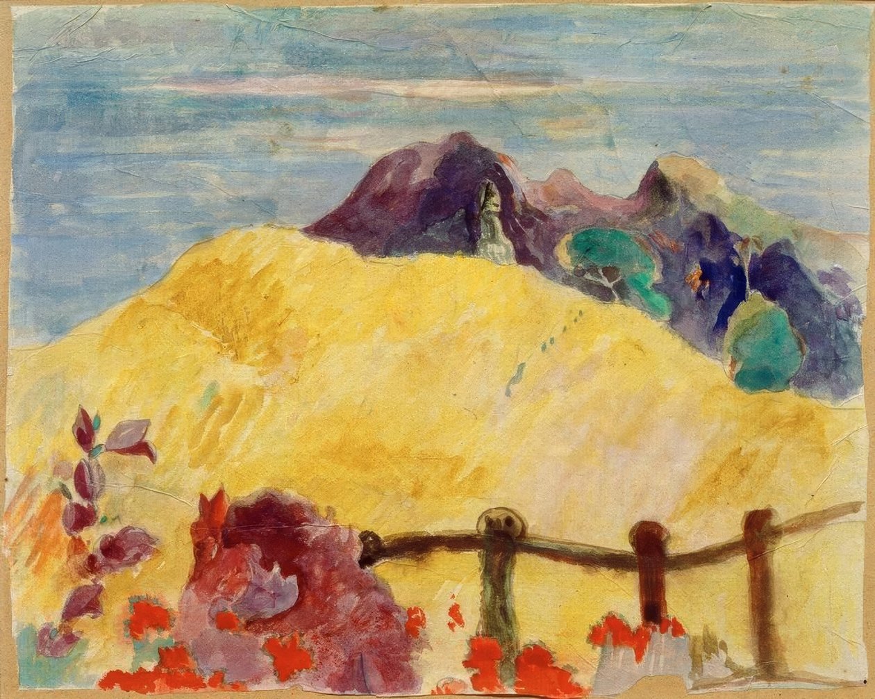 Dziedziniec jest mosiężny autorstwa Paul Gauguin