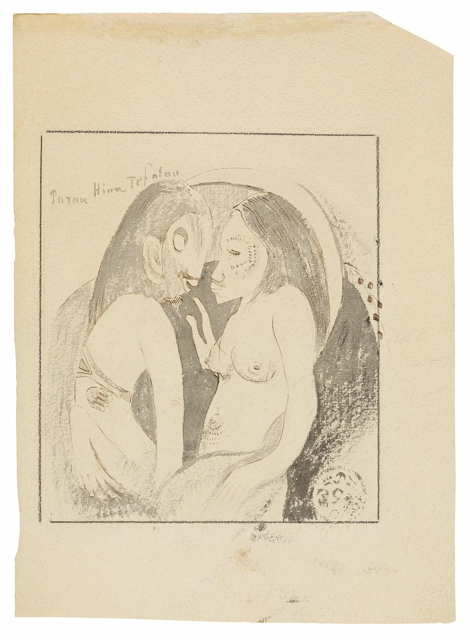 Parau Hina Tefatou (Słowa Bogini Księżyca i Boga Ziemi) autorstwa Paul Gauguin