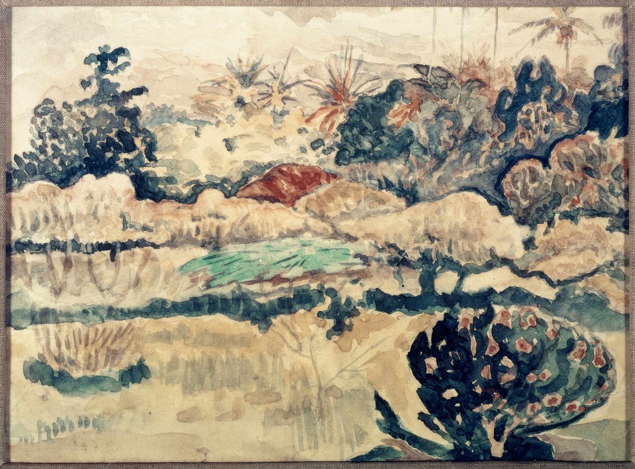 Tahitański krajobraz autorstwa Paul Gauguin