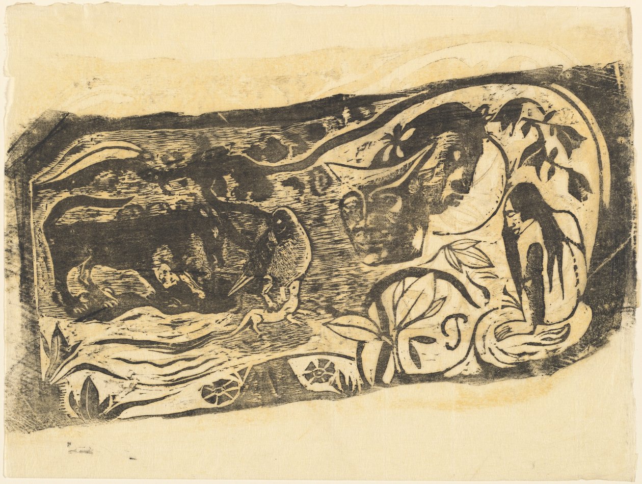 Talerz z głową rogatego diabła (Planche au diable cornu) autorstwa Paul Gauguin