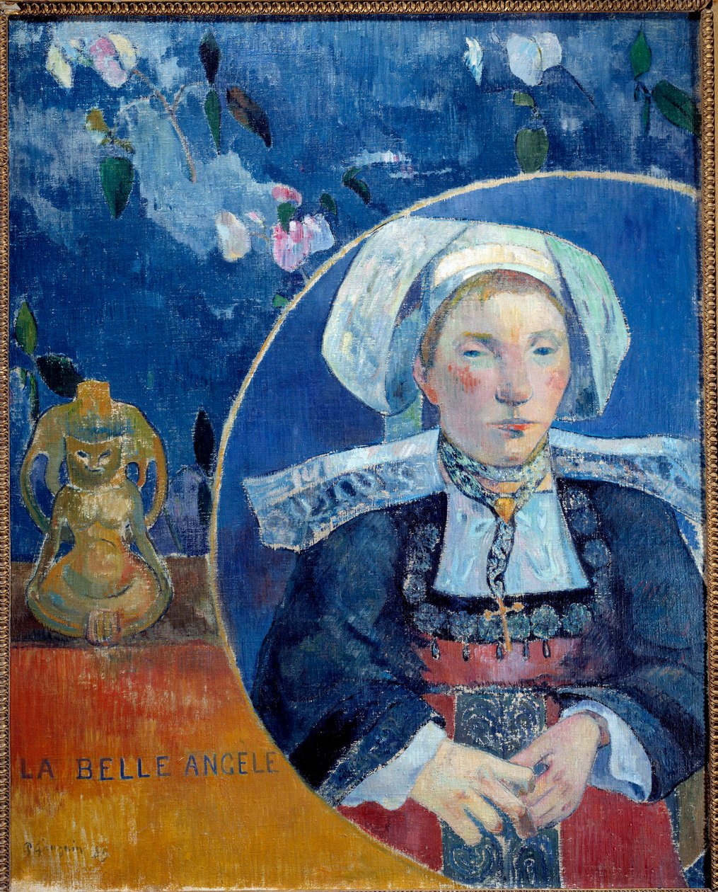 Portret pięknej Angele A Bretonne w tradycyjnym stroju - Portret hotelarza Madame de Satre (1868-1932) w Pont Aven (Pont-Aven) - Obraz Paula Gauguina (1848-1903) 1889 Słońce 0,92 x 0,73 m Paryż, musee d