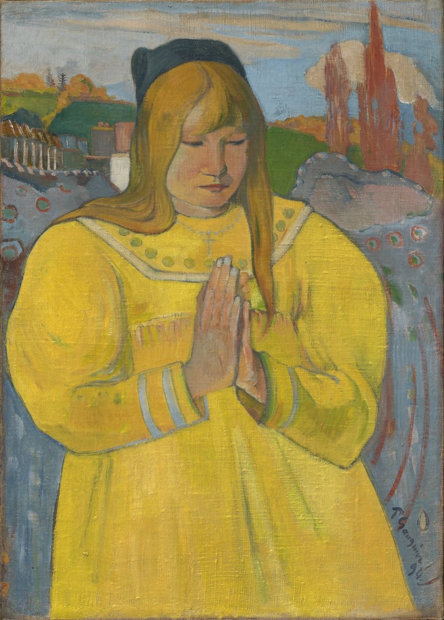 Modląca się bretońska dziewczyna / Młoda chrześcijańska dziewczyna autorstwa Paul Gauguin