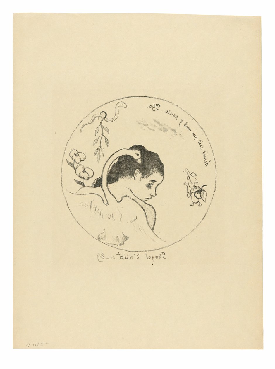 Projet d’assiette (Leda) (Projekt na talerz [Leda]), frontyspis z Suity Volpini autorstwa Paul Gauguin
