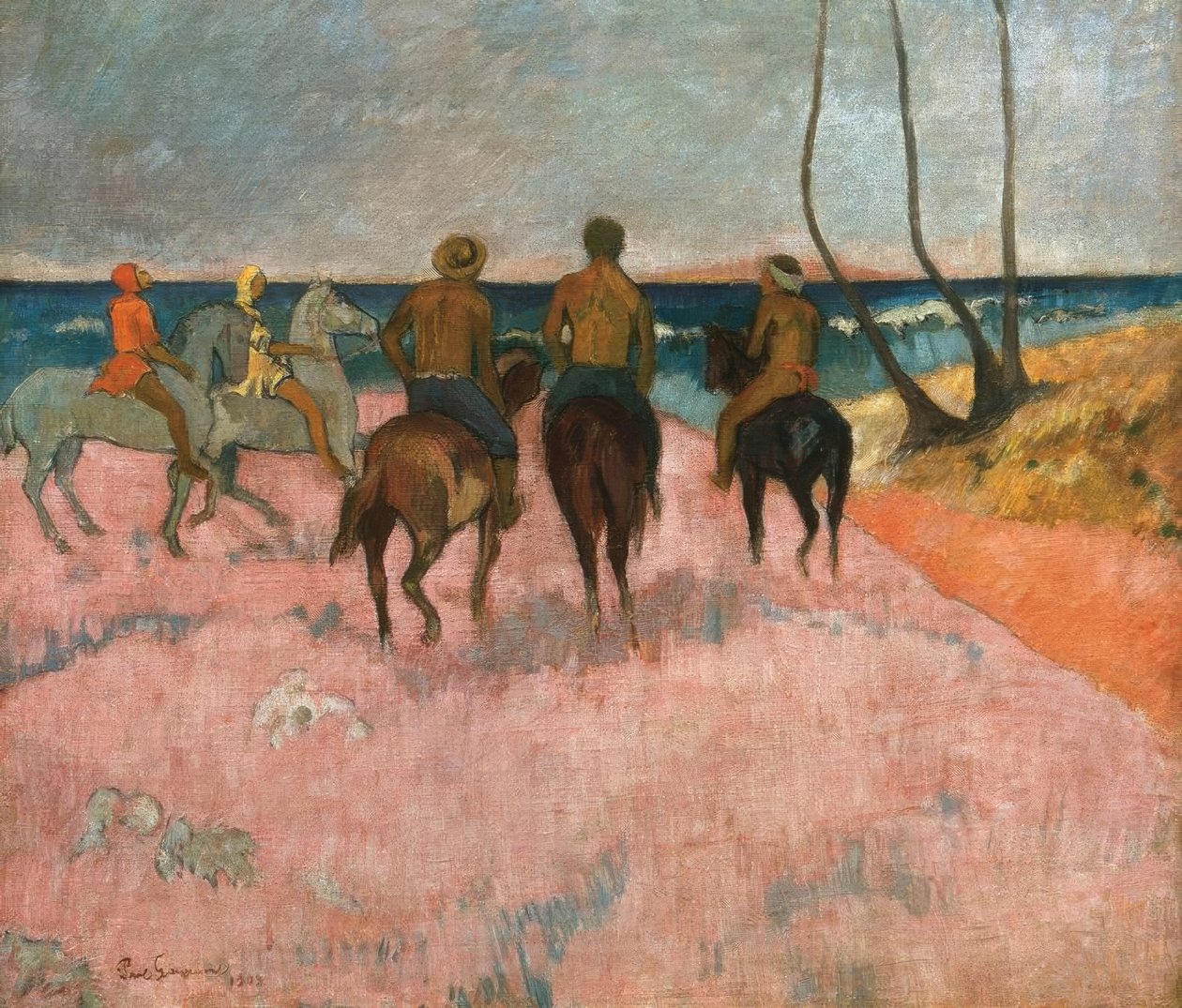 Jeździec konny na plaży autorstwa Paul Gauguin