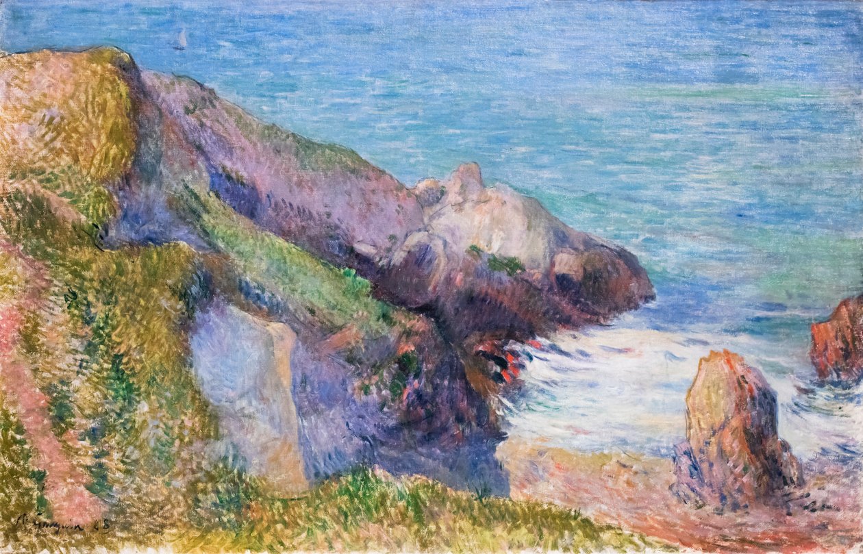 Skały na wybrzeżu Bretanii autorstwa Paul Gauguin
