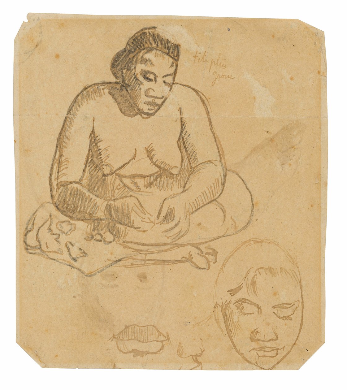 Siedząca Tahitańska Kobieta (rekto); Stojąca Tahitańska Kobieta (verso) autorstwa Paul Gauguin