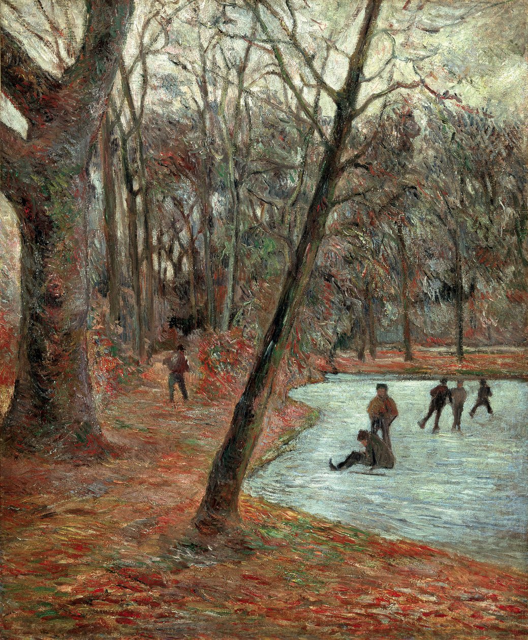 Łyżwiarze w parku Frederiksberg autorstwa Gauguina, Paul Eugene Henri (1848-1903). Olej na płótnie, format: 65x54 autorstwa Paul Gauguin