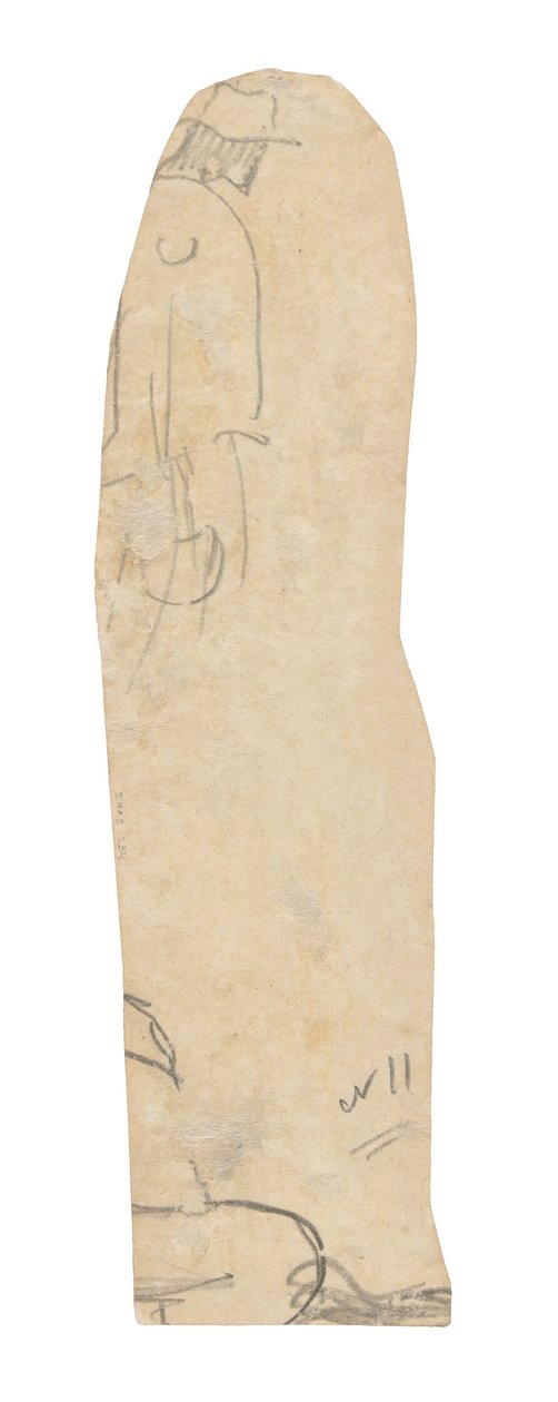 Szkic mężczyzny w kapeluszu i fragment ramienia kobiety autorstwa Paul Gauguin
