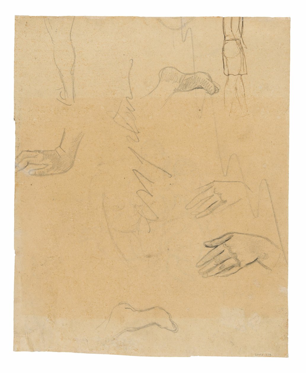 Szkice postaci, dłoni i stóp (powiązane z obrazem Aha oe feii? [Co! Czy jesteś zazdrosny?]) autorstwa Paul Gauguin