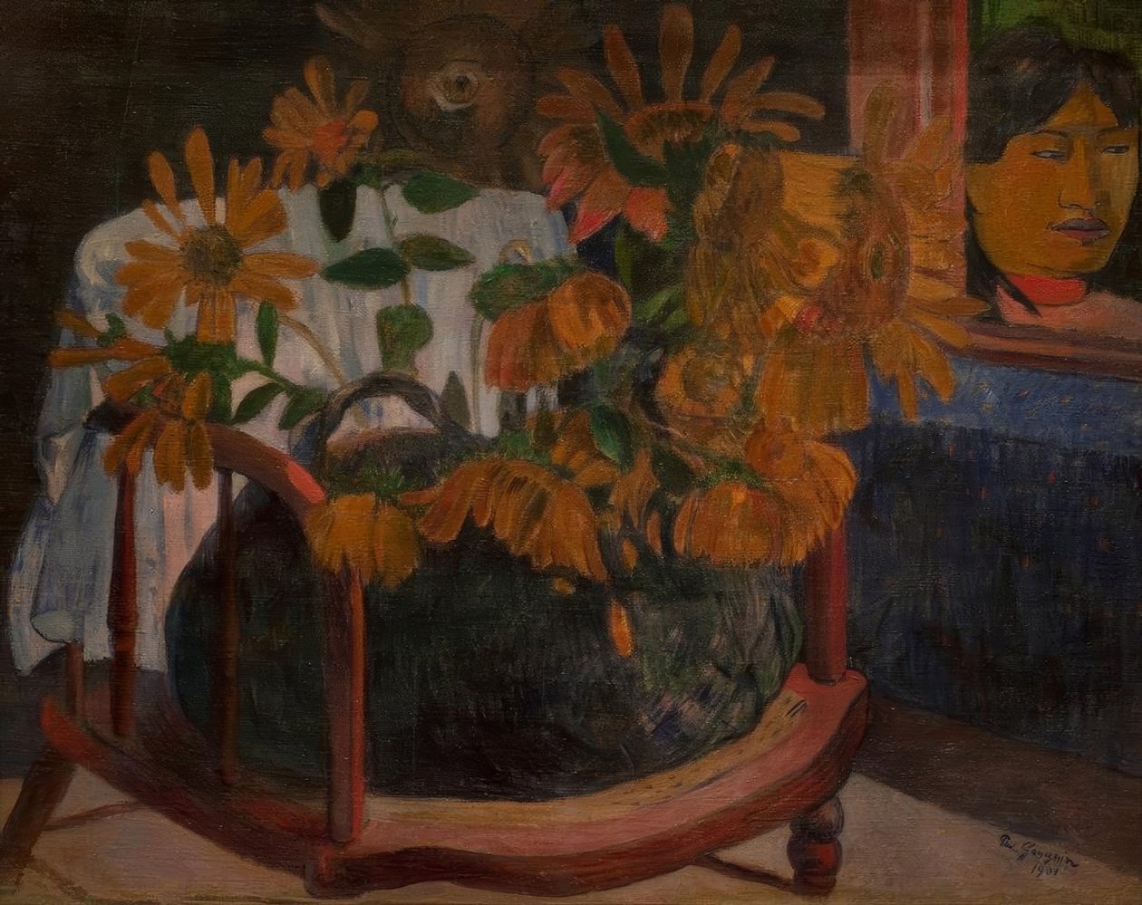 Słoneczniki na fotelu autorstwa Paul Gauguin