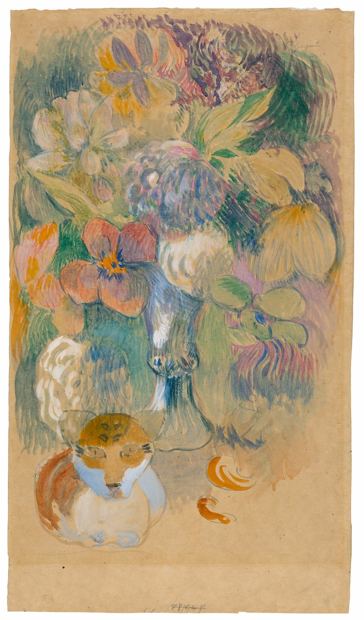 Martwa natura z Cat autorstwa Paul Gauguin